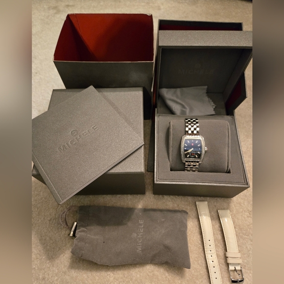 Michele Mini URBAN Diamond Watch with Extra Strap - Picture 2 of 6